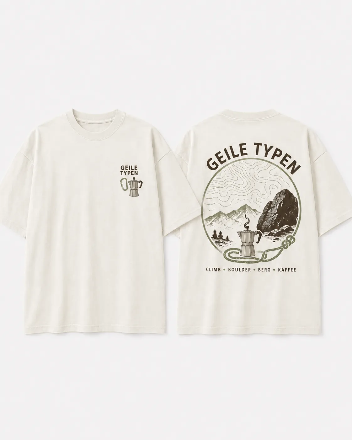 Boulder Doodle Tee in Sage, Oversized Fit